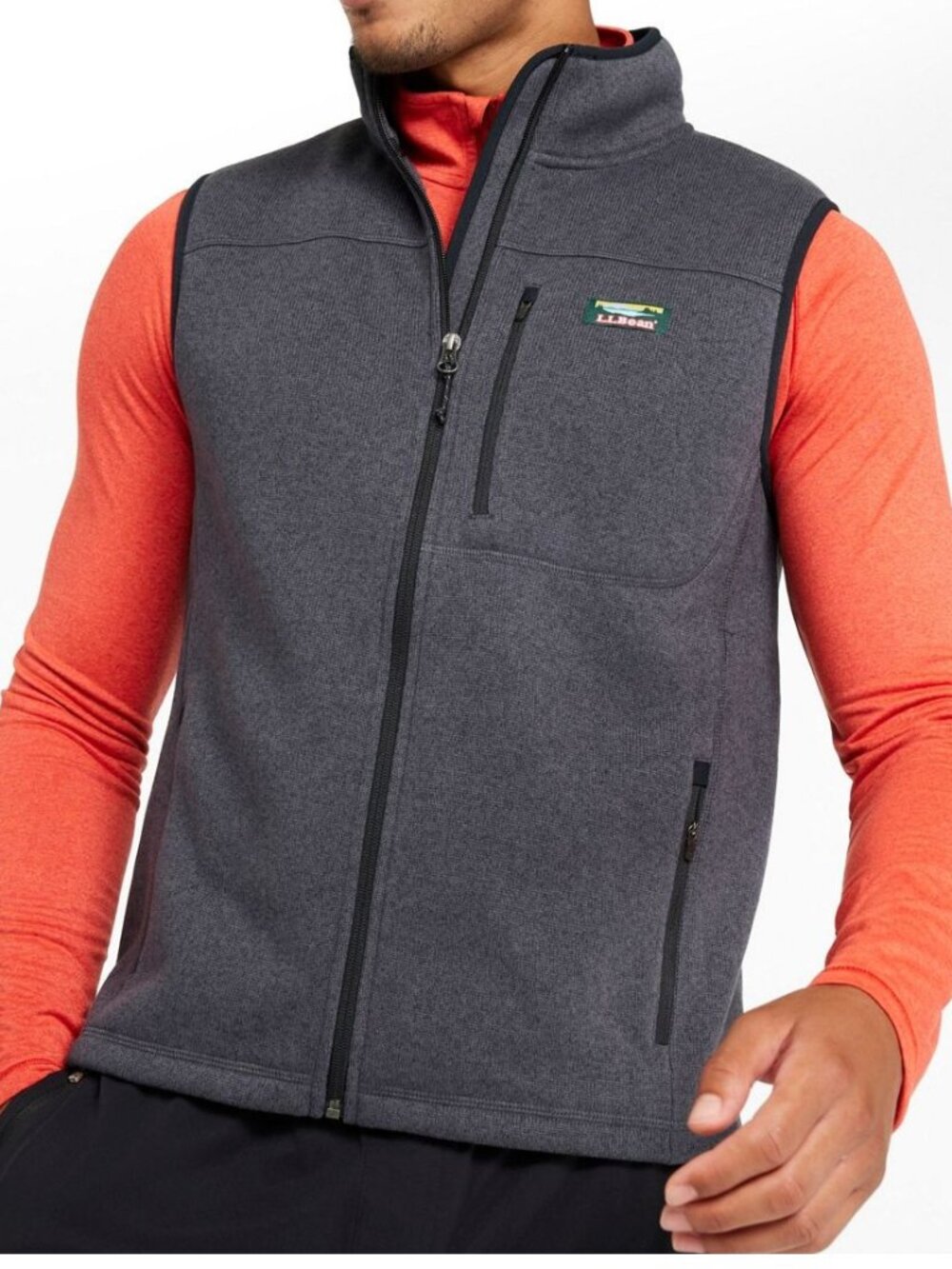 L.L. Bean Slightly Fitted Fleece Sweater Vest Knit Hiking Outdoors Camping M
